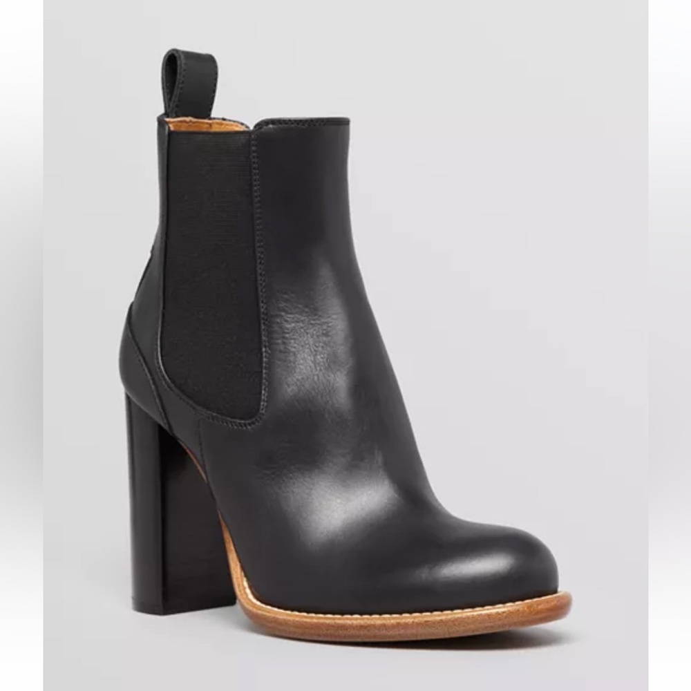 Chloe Chelsea Leather Black Ankle Boots Size 36.5 EU
